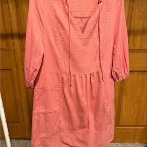 Women's 100% Cotton Coral Pullover Smocked Dress